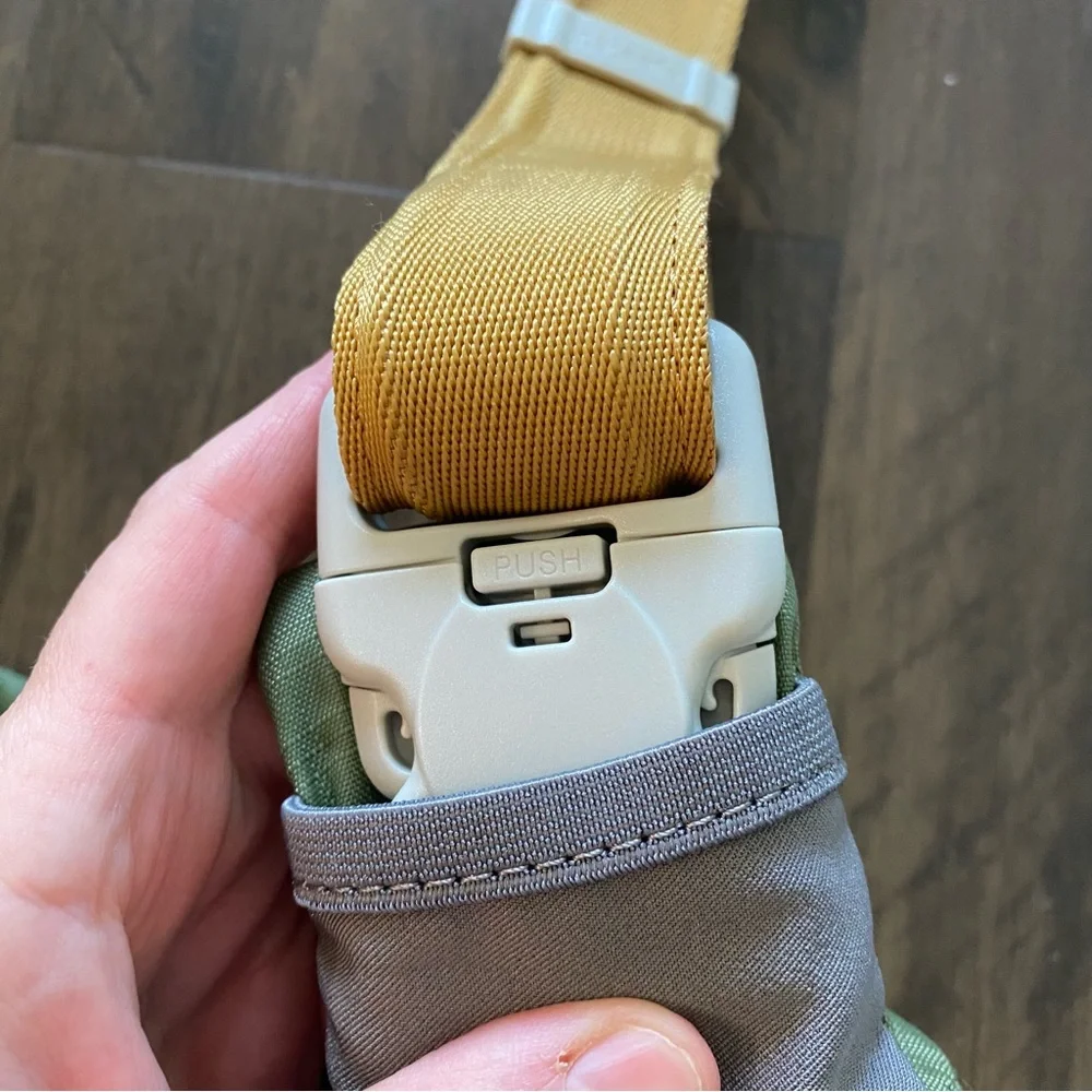 Pacsafe Olive Green and Mustard Yellow Crossbody Camera Bag